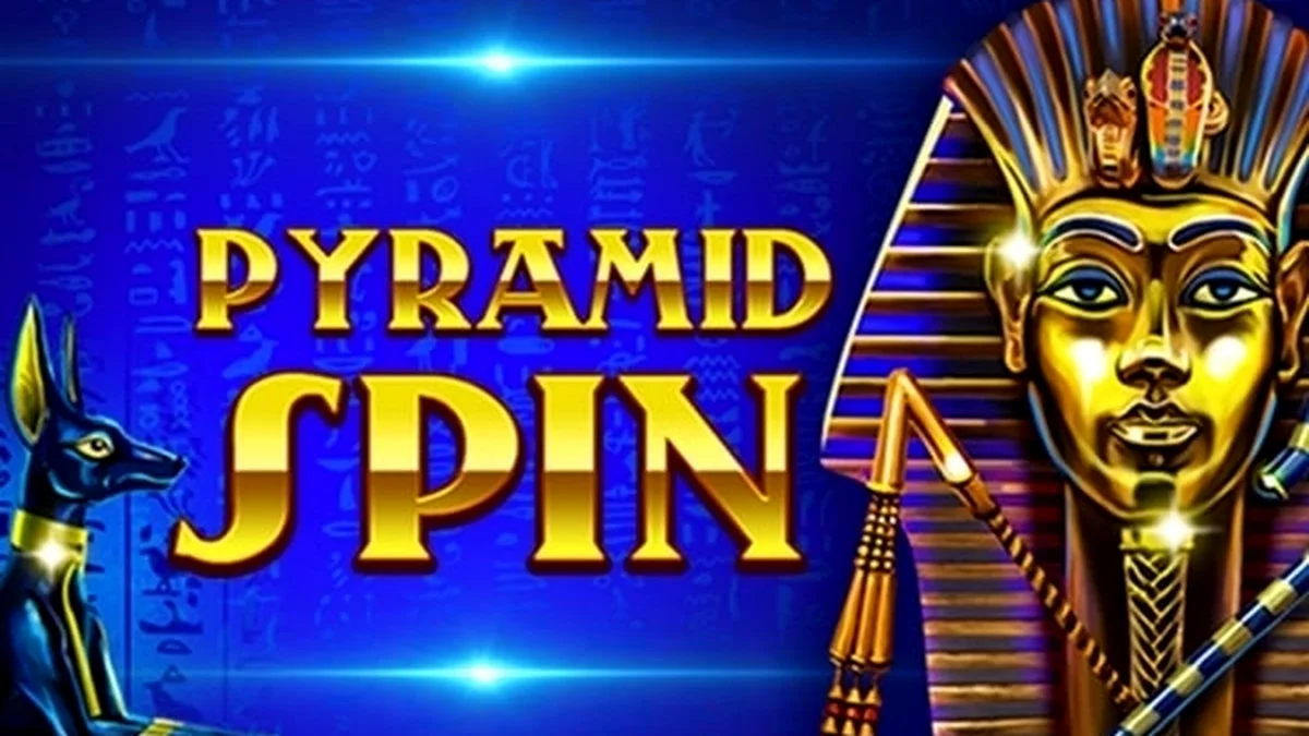 ภาพกราฟิกสัญลักษณ์อียิปต์โบราณในเกมสล็อต Pyramid Spin